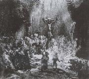 Rembrandt, The dire cross, state ii